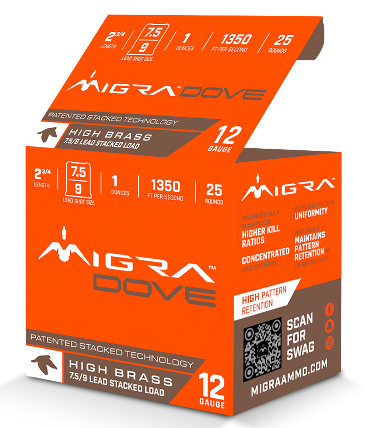 Migra Ammunitions M12LF7.59 Dove 12Gauge 2 3/4" 1oz 7.5/9Shot 25 Per Box/10 Case 3 Migra Ammunitions M12LF7.59 Dove 12Gauge 2 3/4" 1oz 7.5/9Shot 25 Per Box/10 Case
