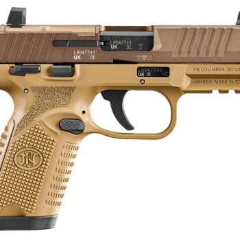 FN 66102318 502 MRD 22 LR 10+1 4" Black Target Crown Barrel, Flat Dark Earth Optic Ready/Serrated Slide, Flat Dark Earth Polymer Frame w/Picatinny Rail, Textured Grip, Ambidextrous