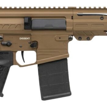 CMMG 33A380C-CT Dissent Mk3 8.6 Blackout 20+1 12.50" Black Nitride Threaded Barrel, Coyote Tan Cerakote Aluminum Receiver w/Picatinny Rail, M-LOK Handguard, Black Polymer SB Tactical Folding Brace, CM