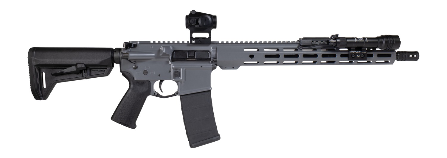 Shark Coast Tactical SCTARGCC Grey Night Bundle 5.56 NATO 10+1 16" Black Nitride Barrel, Gray Cerakote Aluminum Receiver w/Picatinny Rail, M-LOK Handguard, Black Polymer Stock & Grip, StreamLight ProT 3 Shark Coast Tactical SCTARGCC Grey Night Bundle 5.56 NATO 10+1 16" Black Nitride Barrel, Gray Cerakote Aluminum Receiver w/Picatinny Rail, M-LOK Handguard, Black Polymer Stock & Grip, StreamLight ProT