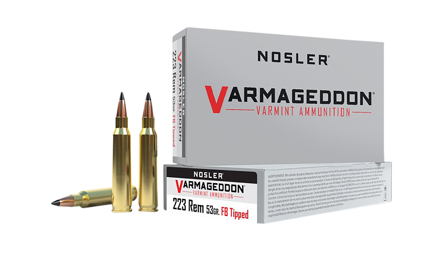 Nosler 65139 Varmageddon 223Rem 53gr Flat Base Tipped 20 Per Box/20 Case 3 Nosler 65139 Varmageddon 223Rem 53gr Flat Base Tipped 20 Per Box/20 Case