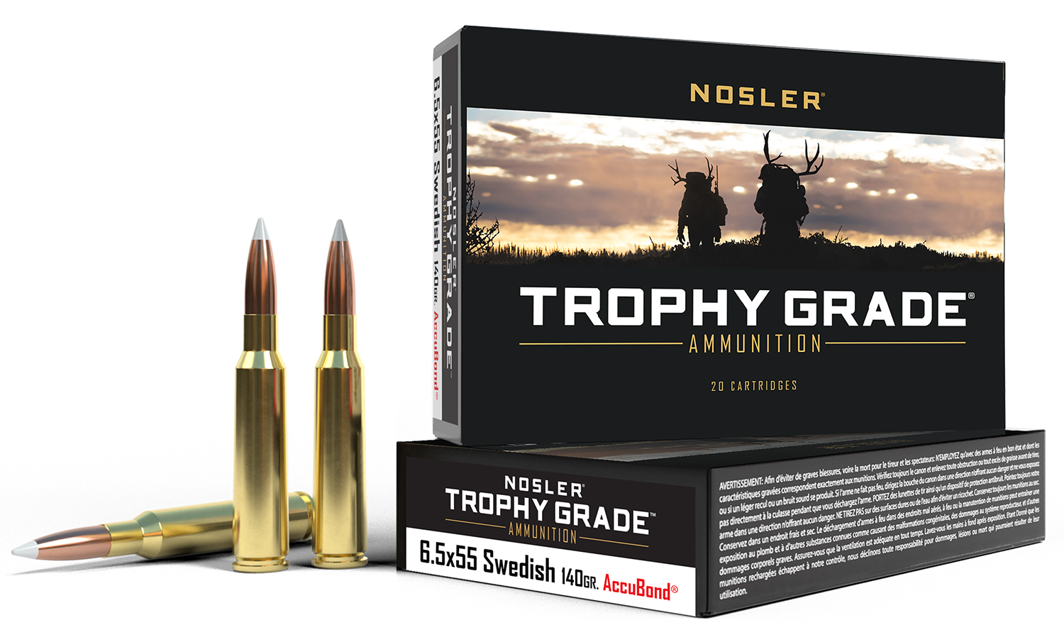 Nosler 60022 Trophy Grade 6.5x55Swedish 140gr Nosler AccuBond 20 Per Box/10 Case 3 Nosler 60022 Trophy Grade 6.5x55Swedish 140gr Nosler AccuBond 20 Per Box/10 Case