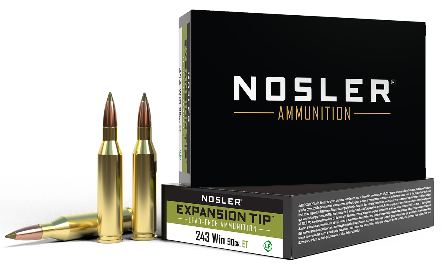 Nosler 40030 E-Tip Lead Free 243Win 90gr E Tip Lead Free 20 Per Box/10 Case 3 Nosler 40030 E-Tip Lead Free 243Win 90gr E Tip Lead Free 20 Per Box/10 Case