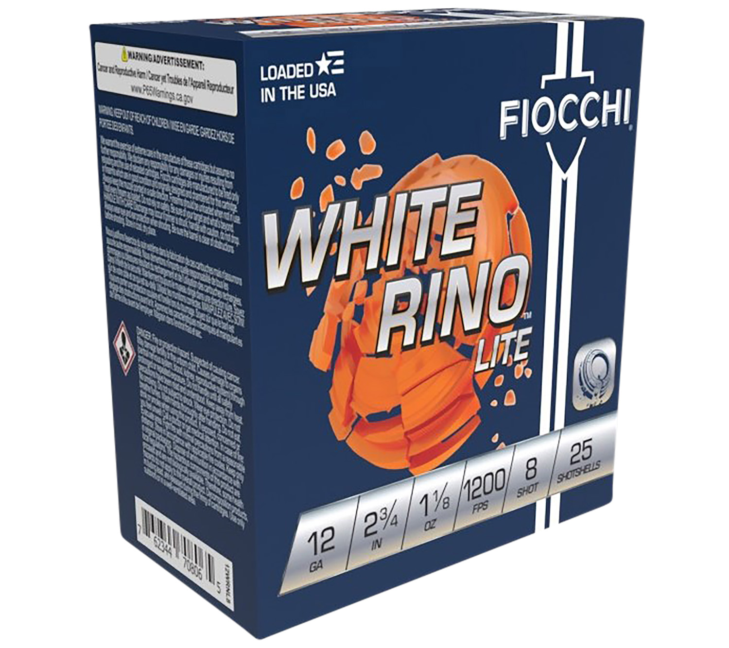 Fiocchi 12WRNL8 Exacta Target White Rino Lite 12Gauge 2.75" 1 1/8oz 8Shot 25 Per Box/10 Case 3 Fiocchi 12WRNL8 Exacta Target White Rino Lite 12Gauge 2.75" 1 1/8oz 8Shot 25 Per Box/10 Case