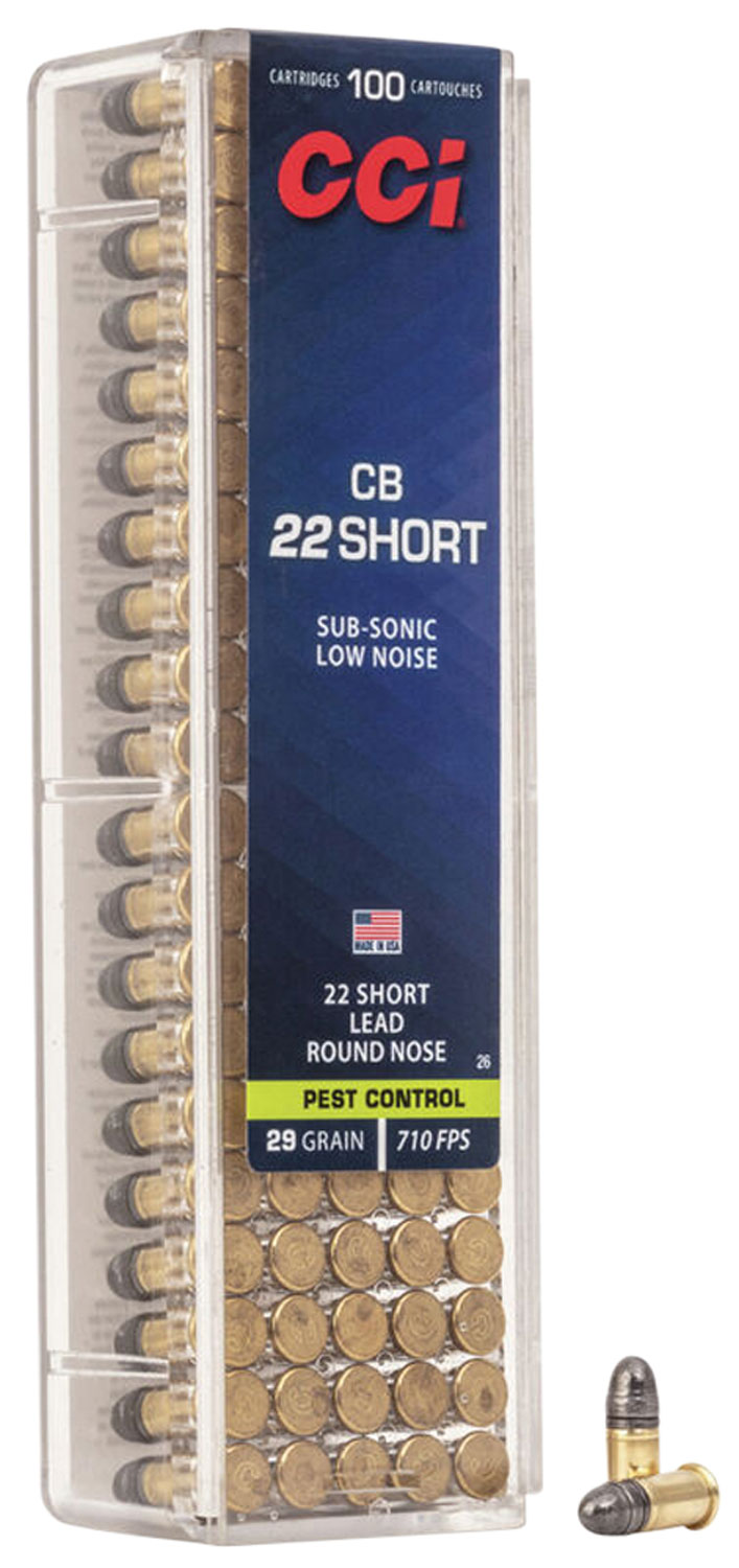 CCI 0026 Specialty CB Pest Control 22Short 29gr Lead Round Nose 100 Per Box/50 Case 3 CCI 0026 Specialty CB Pest Control 22Short 29gr Lead Round Nose 100 Per Box/50 Case