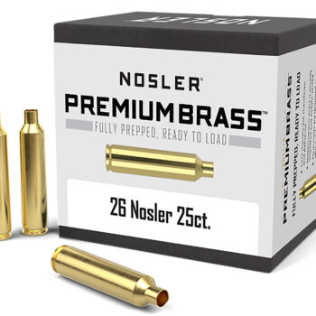 Nosler 10140 Premium Brass Unprimed Cases 26Nosler Rifle Brass 25/Box