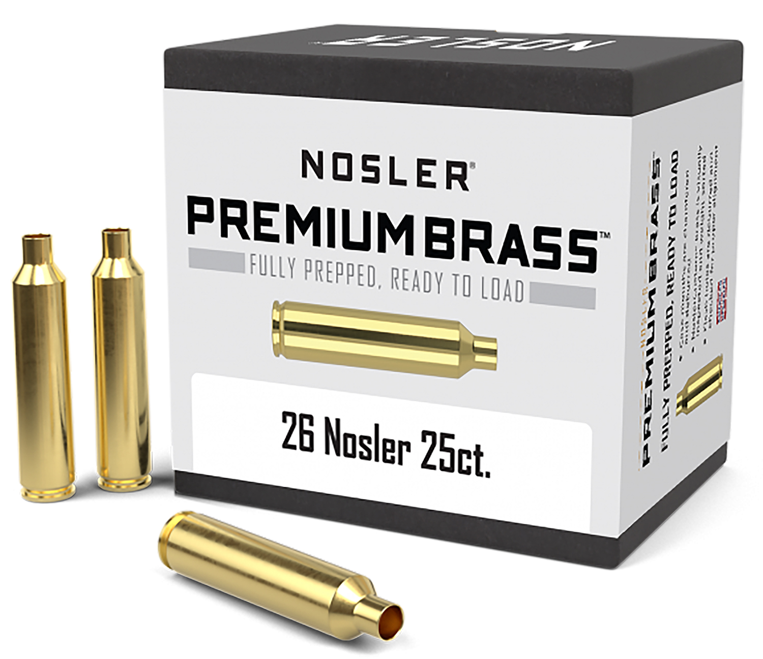 Nosler 10140 Premium Brass Unprimed Cases 26Nosler Rifle Brass 25/Box 2 Nosler 10140 Premium Brass Unprimed Cases 26Nosler Rifle Brass 25/Box