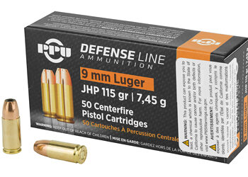 PPU 9MM JHP 115GR 50/1000