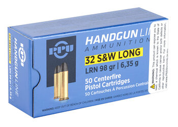 Alternative view of PPU 32 S&W LONG LRN 98GR 50/500