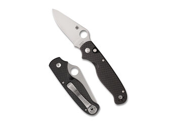 SPYDERCO BUTTONUP CF PE 3.27" BK/SLV