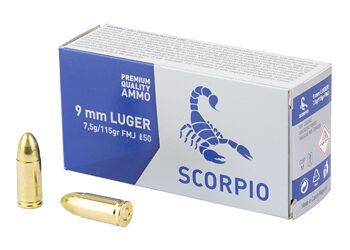 SCORPIO AMMO 9MM 115GR FMJ 50/1000