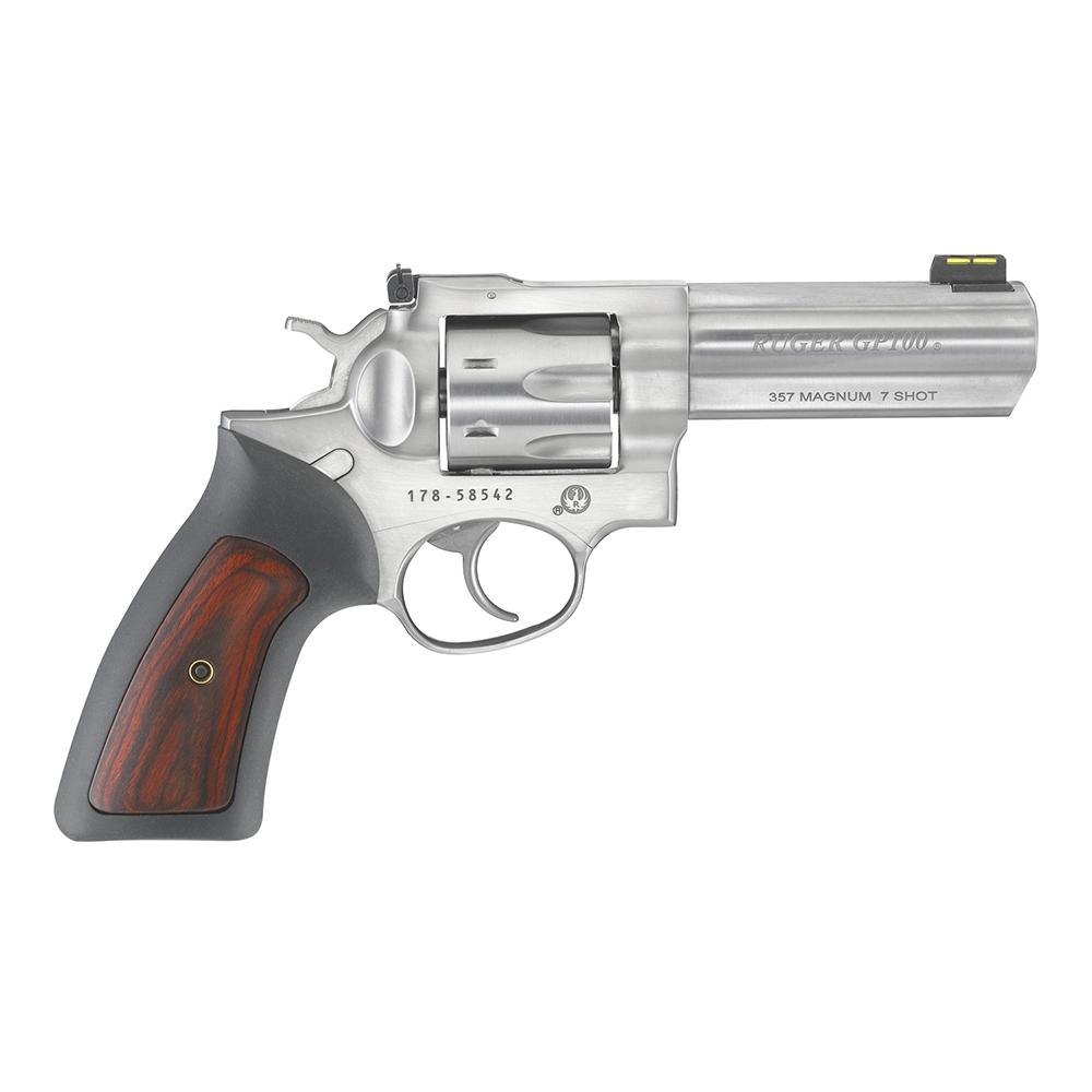 Ruger GP100 Handgun .357 Mag 7rd Capacity 4.2" Barrel Cushioned Rubber Grip with Hardwood Insert 3 Ruger GP100 Handgun .357 Mag 7rd Capacity 4.2" Barrel Cushioned Rubber Grip with Hardwood Insert