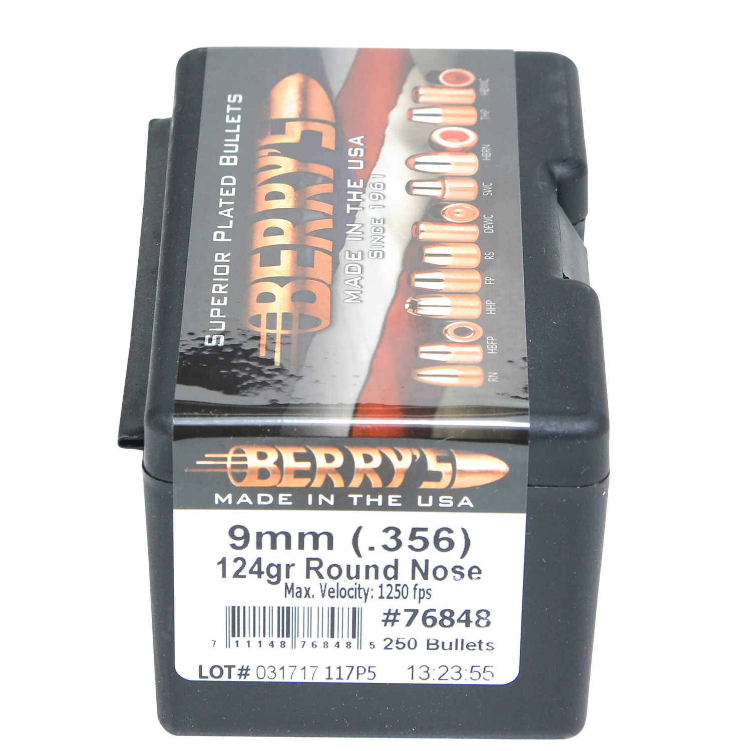 Berry's 76848 Superior Pistol 9mm/356 124gr Round Nose 250/Box 2 Berry's 76848 Superior Pistol 9mm/356 124gr Round Nose 250/Box