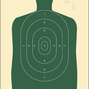 Action Target B27SGREEN100 Qualification Standard Silhouette Paper Hanging 24" x 45" Green/White 100 Per Box