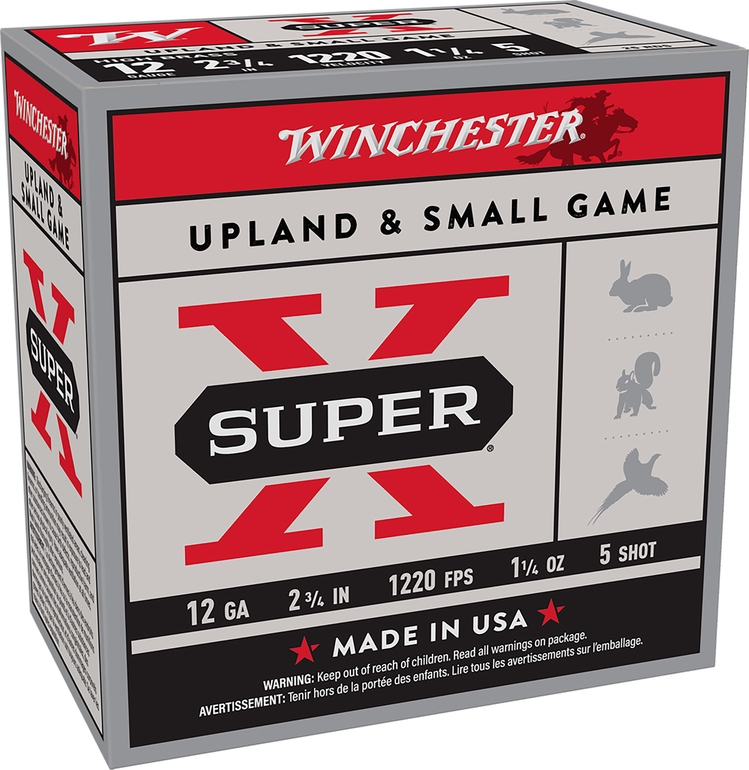 Winchester Ammo X12P5 Super X Game Load High Brass 12Gauge 2.75" 1 1/4oz 5Shot 25 Per Box/10 Case *Pheasant 3 Winchester Ammo X12P5 Super X Game Load High Brass 12Gauge 2.75" 1 1/4oz 5Shot 25 Per Box/10 Case *Pheasant
