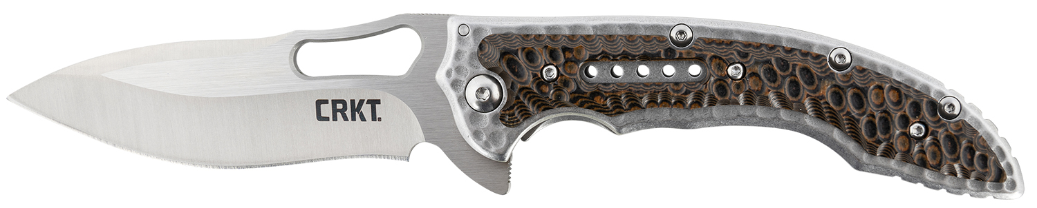 CRKT 5470 Fossil 3.96" Folding Drop Point Plain Satin 8Cr13MoV SS Blade/ Brown G10/SS Handle Includes Pocket Clip 3 CRKT 5470 Fossil 3.96" Folding Drop Point Plain Satin 8Cr13MoV SS Blade/ Brown G10/SS Handle Includes Pocket Clip