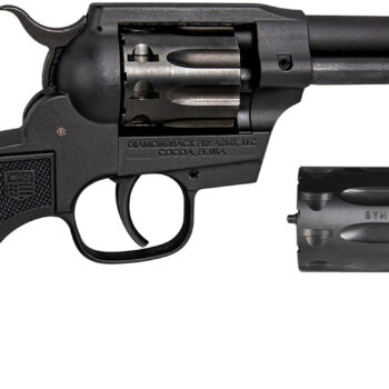 Diamondback DB0500A001 Sidekick  22 LR/22 WMR 9 Shot, 4.50" Black Cerakote Steel Barrel & Cylinder, Black Cerakote Zinc Alloy Frame Black Checkered Grips, Hammer Safety, Exposed Hammer