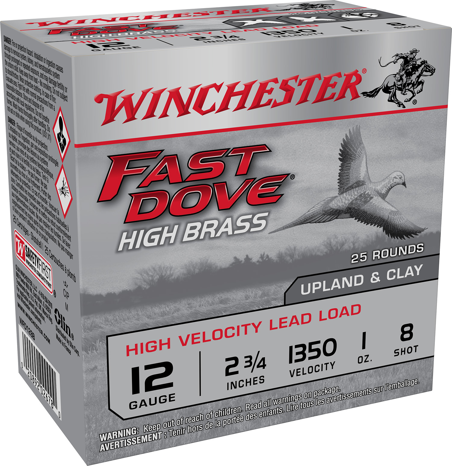 Winchester Ammo WFD128B Fast Dove & Clay High Brass 12Gauge 2.75" 1oz 8Shot 25 Per Box/10 Case 3 Winchester Ammo WFD128B Fast Dove & Clay High Brass 12Gauge 2.75" 1oz 8Shot 25 Per Box/10 Case