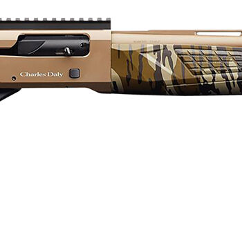 Charles Daly 930313 601  12 Gauge 4+1 3" 24" Vent Rib Barrel, Flat Dark Earth Aluminum Receiver, Mossy Oak Bottomland Synthetic Stock, Fiber Optic Front/Picatinny Rail Rear, Includes 3 Choke Tubes