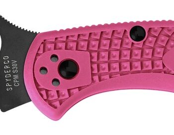 Spyderco C11FPPNS30VBK Delica 4 Lightweight 2.90" Folding Plain Black TiCN CPM S30V SS Blade/Pink Textured w/Black Accents FRN Handle Includes Pocket Clip