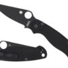 Spyderco C81GPBK2 Para Military 2 3.42" Folding Plain Black DLC CPM S45VN SS Blade/Black Textured G10 Handle Includes Pocket Clip 1 158053