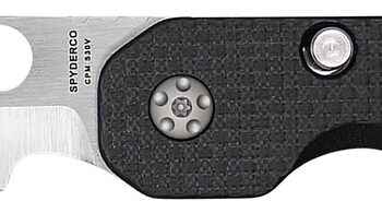 Spyderco C240CFP Smock  3.39" Folding Plain Stonewashed CPM S30V SS Blade/Black Textured Carbon Fiber/G10 Handle