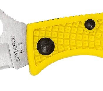 Spyderco LYLP3 Ladybug 3 Salt 1.94" Folding Plain Stonewashed H2 Steel Blade/Marine Yellow Bi-Directional Texturing FRN Handle