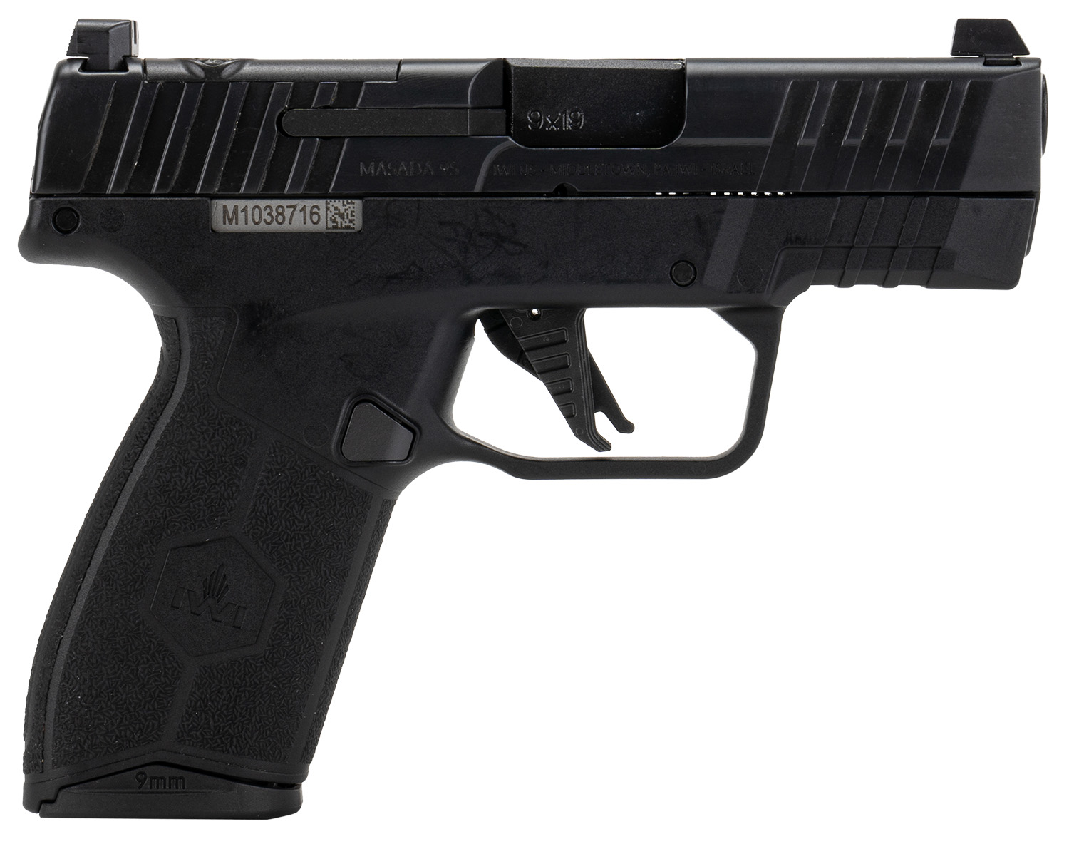 IWI US M9SLIM13E MASADA Slim Elite 9mm Luger 13+1 3.10" Button-Rifled Barrel, Optic Ready/Serrated Slide, Black Polymer Frame w/Picatinny Rail, Black Textured Grip, Ambidextrous 3 IWI US M9SLIM13E MASADA Slim Elite 9mm Luger 13+1 3.10" Button-Rifled Barrel, Optic Ready/Serrated Slide, Black Polymer Frame w/Picatinny Rail, Black Textured Grip, Ambidextrous