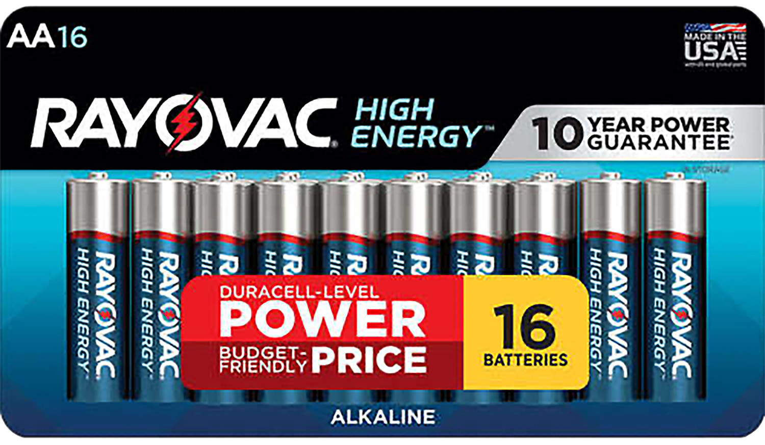 Rayovac 81516LT03 AA HIGH ENERGY Alkaline Batteries Silver/Blue 1.5 Volts 2,700 mAh (16) Single Pack 3 Rayovac 81516LT03 AA HIGH ENERGY Alkaline Batteries Silver/Blue 1.5 Volts 2,700 mAh (16) Single Pack