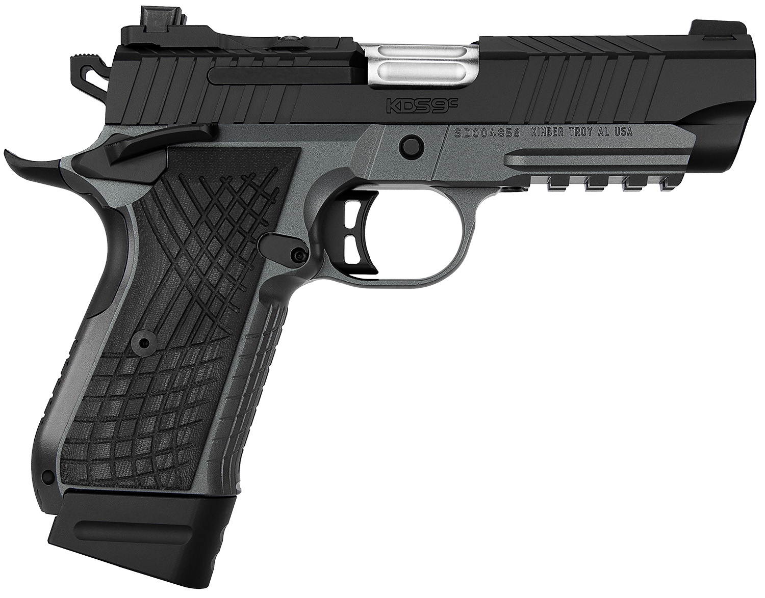 Kimber Mfg.,inc 3100015 KDS9C 9mm 15+1 4.09" KimPro Gray/Black Front and Rear Serrations Stainless Steel Black Crosshatch cut G-10 Grip 3 Kimber Mfg.,inc 3100015 KDS9C 9mm 15+1 4.09" KimPro Gray/Black Front and Rear Serrations Stainless Steel Black Crosshatch cut G-10 Grip