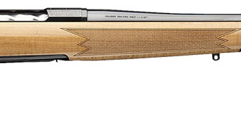 Browning 036080218 X-Bolt 2 Medallion 308 Win 4+1 22" Blue Polished Threaded Barrel & Drilled & Tapped Carbon Steel Receiver, Fixed Gloss AAAA Maple Wood Stock, Radial Muzzle Brake