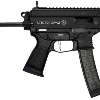 Grand Power 850003223131 SP9A1 Stribog 9mm Luger 30+1 8" Black Threaded Barrel, M-LOK Handguard, Black Aluminum Picatinny Rail Receiver, Black PDW Tailhook Brace, Black Polymer Grip, Thread Protector