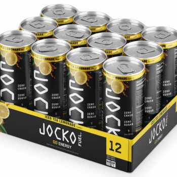 Jocko Fuel 29002 Iced Tea Lemonade Energy Drinks 12oz 12Pack