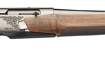 Browning 039009211 BAR MK4 Medallion 243 Win 4+1 22" Polished Blued Fluted Barrel, Satin Nickel Engraved Aluminum Alloy Drilled & Tapped Receiver, Grade III Turkish Walnut Adj Shim Stock