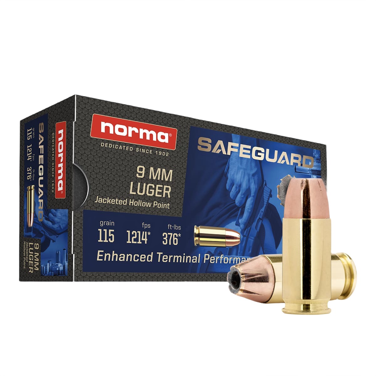 Norma Ammunition 610540050 Safeguard 9mmLuger 115gr Jacketed Hollow Point 50 Per Box/20 Case 3 Norma Ammunition 610540050 Safeguard 9mmLuger 115gr Jacketed Hollow Point 50 Per Box/20 Case