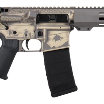 Shark Coast Tactical SCC07428MILFDE-P Military 5.56 NATO 30+1 10.50" Black Nitride Threaded Barrel, 2-Tone FDE Cerakote Aluminum Receiver w/Picatinny Rail, M-LOK Handguard, Polymer SB Tactical SBA3 Br