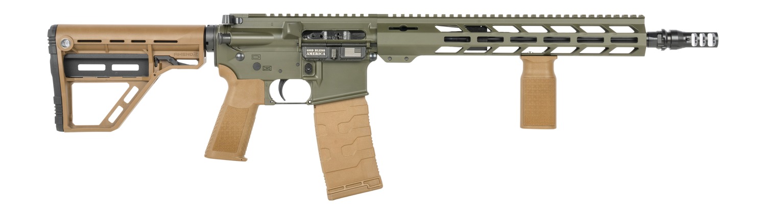 Patriot Ordnance Factory 02549 P-15 Base SMU 300 Blackout 30+1 13.75" Black Nitride Match Grade Barrel, Olive Drab Cerakote Aluminum Receiver w/Picatinny Rail, M-LOK Handguard, Amend2 Adjustable OD Gr 3 Patriot Ordnance Factory 02549 P-15 Base SMU 300 Blackout 30+1 13.75" Black Nitride Match Grade Barrel, Olive Drab Cerakote Aluminum Receiver w/Picatinny Rail, M-LOK Handguard, Amend2 Adjustable OD Gr