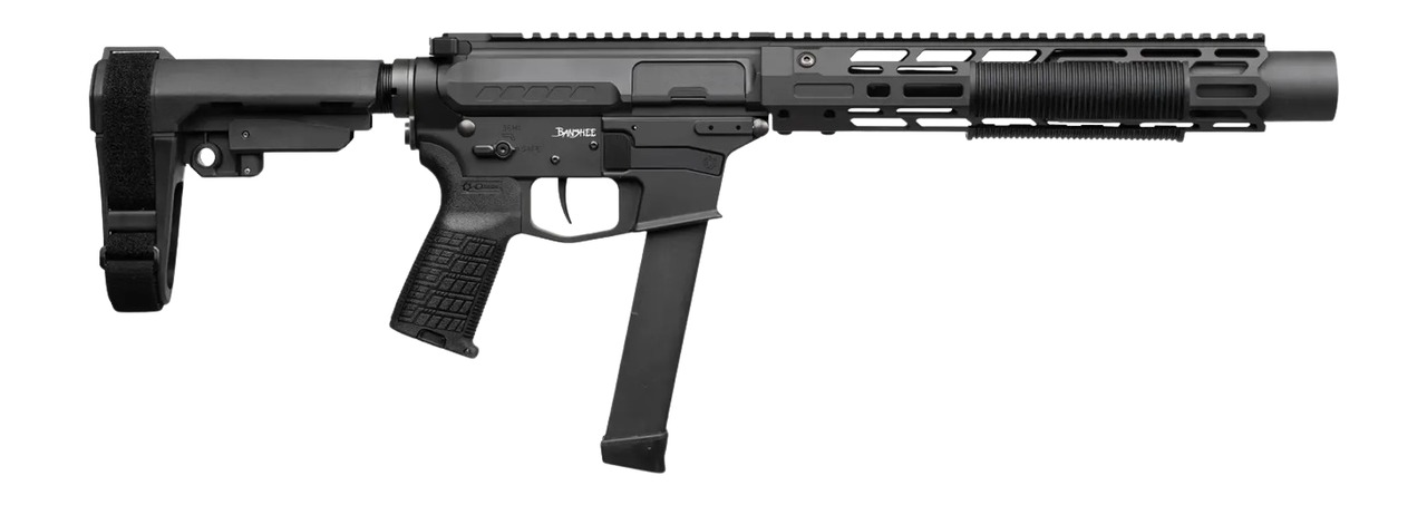 CMMG 99A6832-AB Zeroed Banshee MkGs 9mm Luger 33+1 6.50" Black Nitride Threaded Barrel, Black Armor Cerakote Aluminum Receiver w/Picatinny Rail, M-LOK Handguard, Black Polymer CMMG RipBrace, CMMG Zero 3 CMMG 99A6832-AB Zeroed Banshee MkGs 9mm Luger 33+1 6.50" Black Nitride Threaded Barrel, Black Armor Cerakote Aluminum Receiver w/Picatinny Rail, M-LOK Handguard, Black Polymer CMMG RipBrace, CMMG Zero