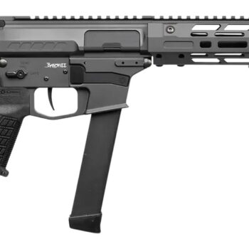 CMMG 99A6832-TNG Zeroed Banshee MkGs 9mm Luger 33+1 6.50" Black Nitride Threaded Barrel, Tungsten Cerakote Aluminum Receiver w/Picatinny Rail, M-LOK Handguard, Black Polymer CMMG RipBrace, CMMG Zeroed