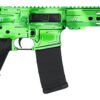 Shark Coast Tactical SCC06247AGRN-P Anime-15 Green 5.56 NATO 30+1 10.50" Black Nitride Threaded Barrel, Green Cerakote Aluminum Receiver w/Picatinny Rail, M-LOK Handguard, Black Polymer SB Tactical SB 2 198588