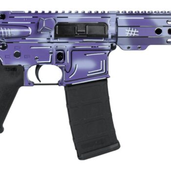 Shark Coast Tactical SCC06278APUR-P Anime-15 Purple 5.56 NATO 30+1 10.50" Black Nitride Threaded Barrel, Purple Cerakote Aluminum Receiver w/Picatinny Rail, M-LOK Handguard, Polymer SB Tactical SBA3 B