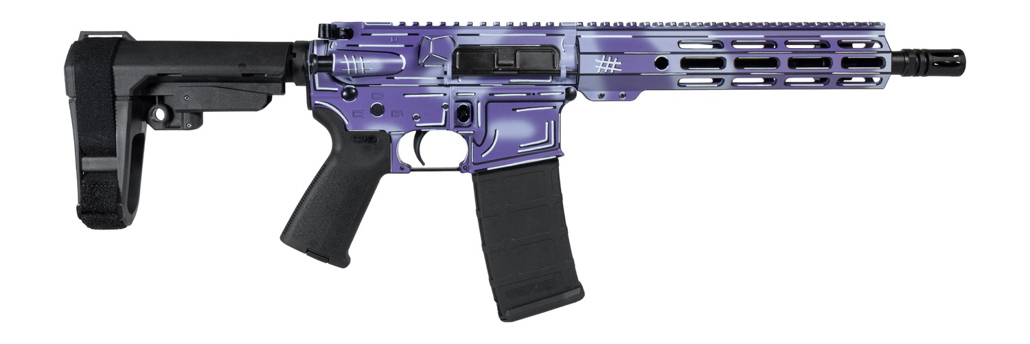 Shark Coast Tactical SCC06278APUR-P Anime-15 Purple 5.56 NATO 30+1 10.50" Black Nitride Threaded Barrel, Purple Cerakote Aluminum Receiver w/Picatinny Rail, M-LOK Handguard, Polymer SB Tactical SBA3 B 2 Shark Coast Tactical SCC06278APUR-P Anime-15 Purple 5.56 NATO 30+1 10.50" Black Nitride Threaded Barrel, Purple Cerakote Aluminum Receiver w/Picatinny Rail, M-LOK Handguard, Polymer SB Tactical SBA3 B