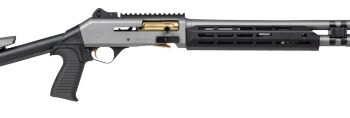 Panzer Arms PAM4CSGGTMFSS M4 Speed Pro 12 Gauge Semi-Auto 3" 5+1 18.50" Gray Ported Barrel, Gray w/Gold Titanium Accents Aluminum Receiver w/Picatinny Rail, M-LOK Handguard, Skeleton Stock, Black Poly