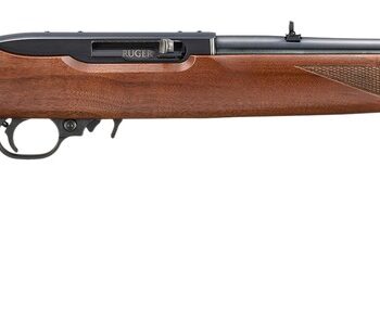 Ruger 32015 10/22  22LR 10+1 18.50" Satin Black Threaded Barrel Satin Black Alloy Steel Receiver Scope Base Adapter Receiver Fixed Wood Stock