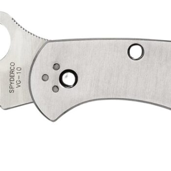 Spyderco C11P Delica 4  2.95" Folding Drop Point Plain VG-10 SS Blade/ Stainless Steel Handle Includes Pocket Clip
