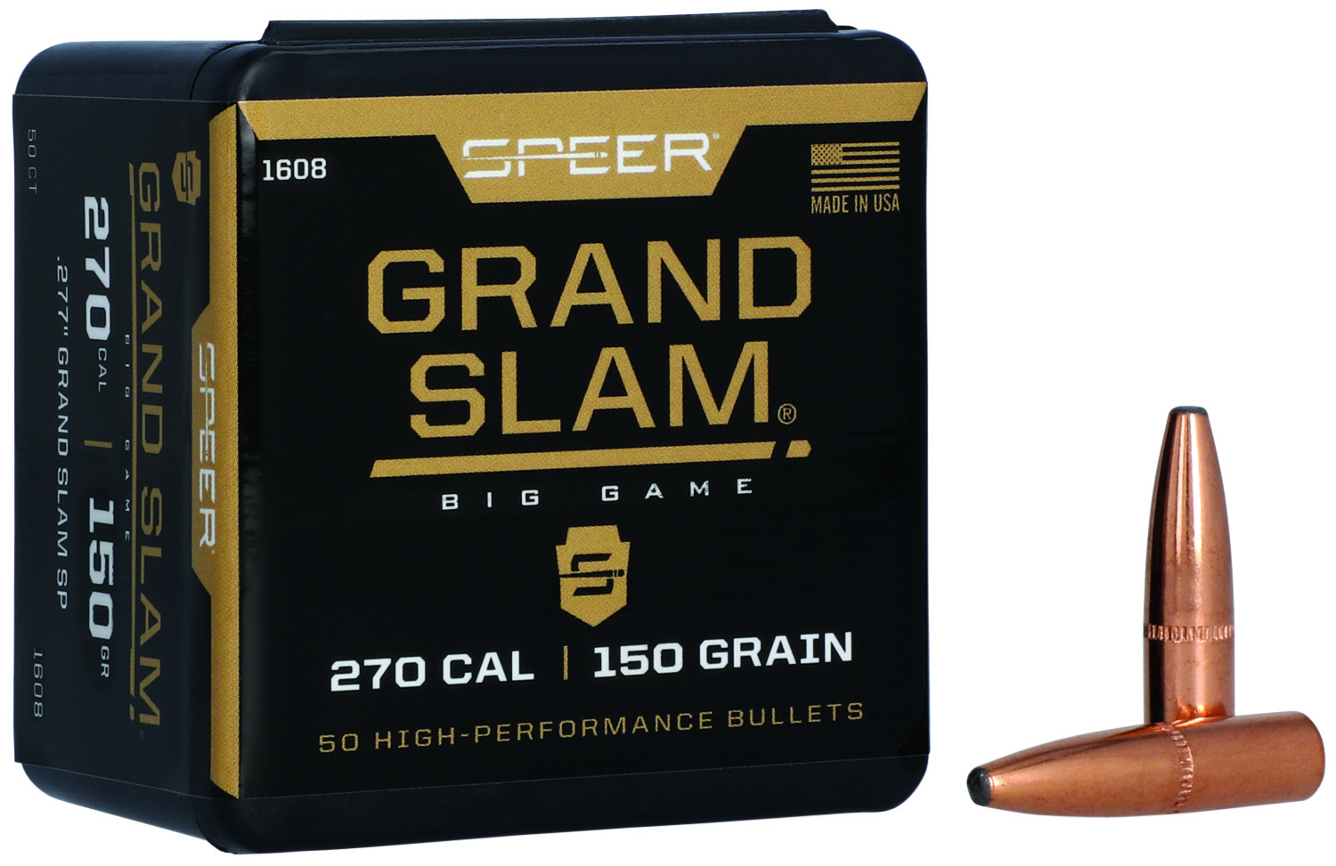 Speer 1608 Grand Slam 270Cal 150gr Soft Point 50 Per Box/5 Case 3 Speer 1608 Grand Slam 270Cal 150gr Soft Point 50 Per Box/5 Case