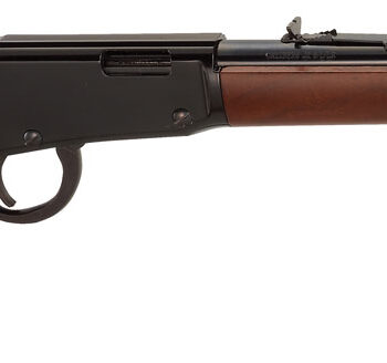 Henry H001Y Lever  Youth 22 Long/22 LR/22 Short 12 LR/16 Short, 16.13" Blued Round Barrel, Black Steel Receiver, American Walnut Fixed Stock,  Right Hand