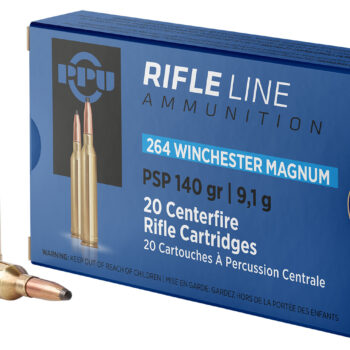 PPU PP264 Standard Rifle  264WinMag 140gr Pointed Soft Point 20 Per Box/10 Case