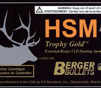 HSM 300WSM185VLD Trophy Gold Extended Range 300 WSM 185 gr Berger Hunting VLD Match 20 Per Box/ 25 Case