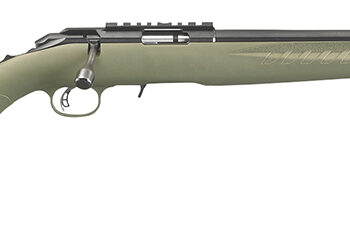 Ruger 8334 American Rimfire Sports South Exclusive Full Size 22 LR 10+1 18" Satin Blued Threaded Barrel & Alloy Steel Receiver w/Scope Rail, Green Fixed Synthetic Stock, Right Hand